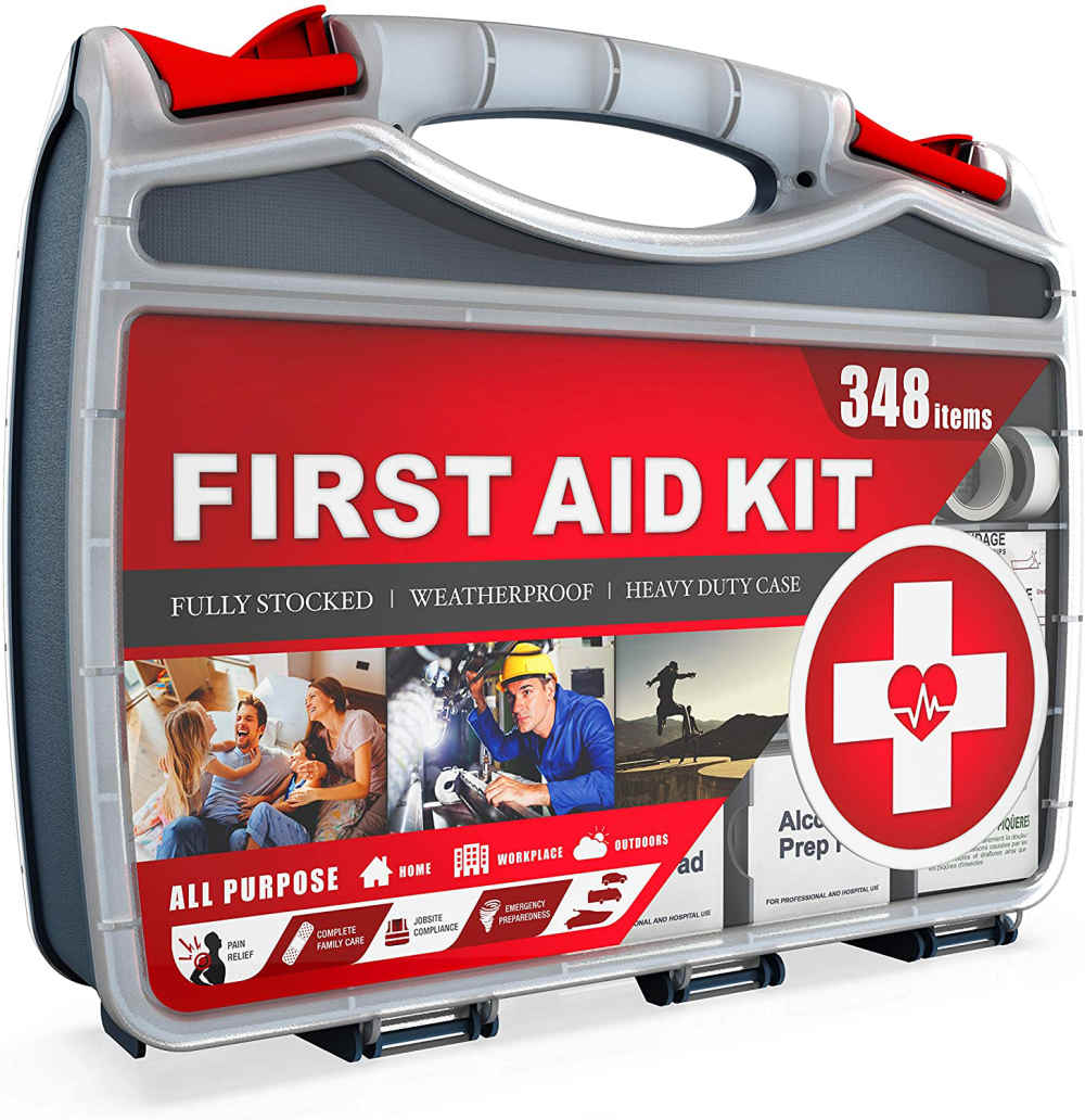 2-in-1Heavy-Duty-Dual-Dual-sided Hardcase First Aid Kit Iqulathe 348 Piece First Aid Kit