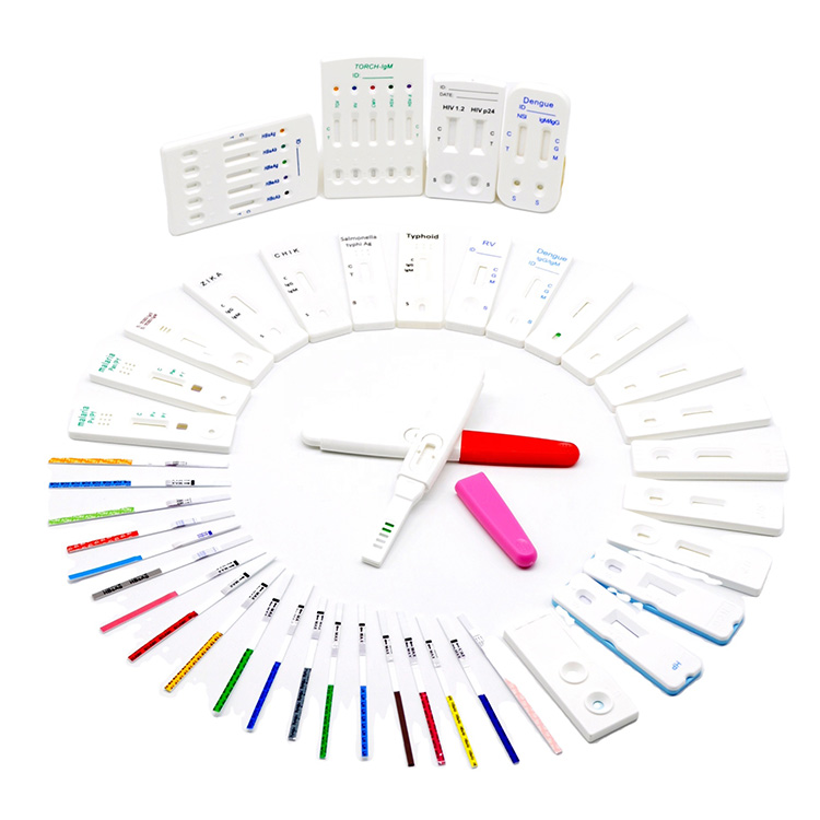 Ukuchaneka okuphezulu kwe-Antigen yokuxilongwa kwezonyango kunye ne-Antigen ye-Antibody yokungathathi hlangothi kweMalariya Igg Igm Hiv Hcg Flus Pcr A+b Swab Rapid Test Kit