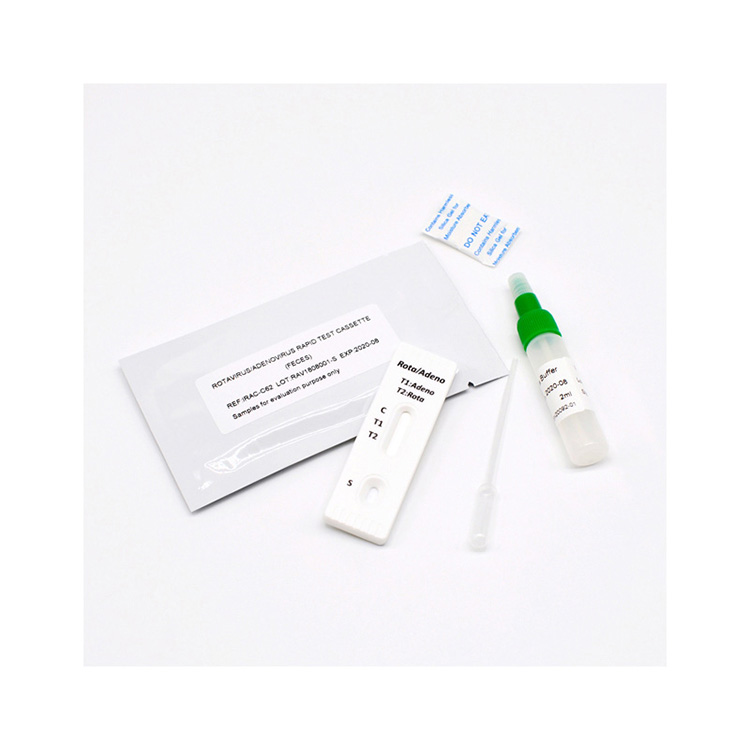 Inyathelo elinye Diagnostic Rotavirus Adenovirus (ilindle) Combo Rapid Test Cassettes